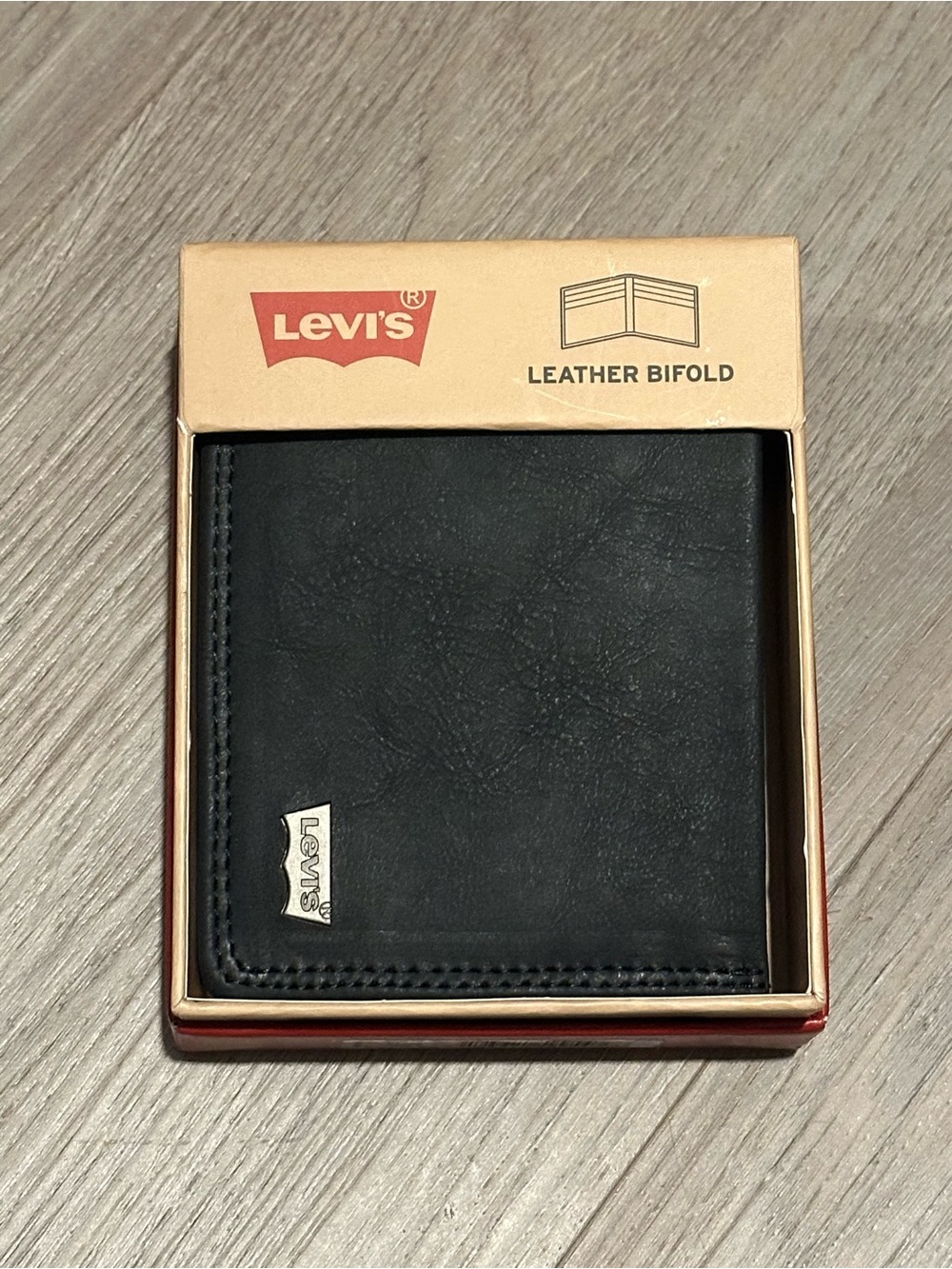 Levi's Black Leather Bifold Wallet